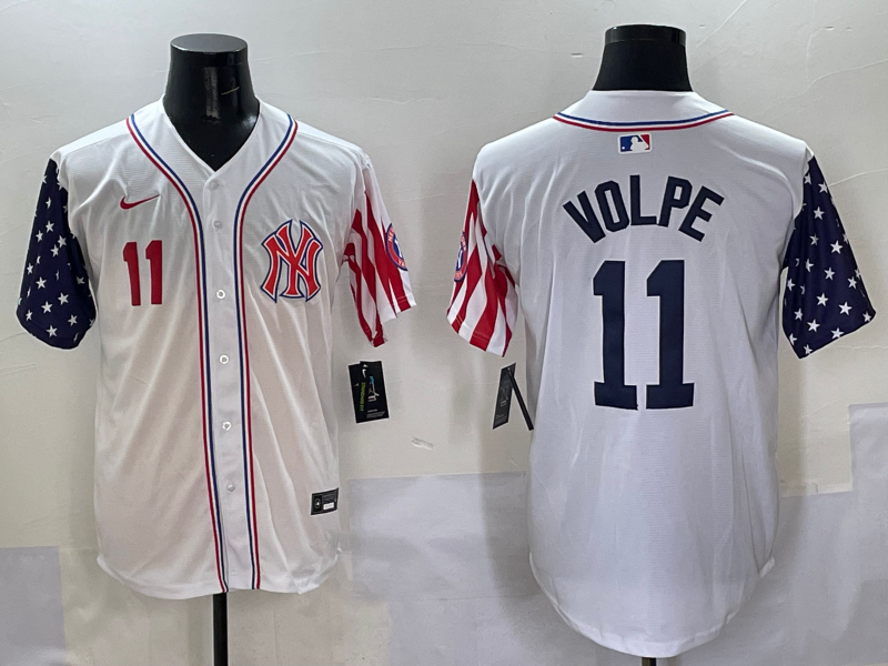 Men 2025 MLB New York Yankees 11 Volpe white jersey style 8